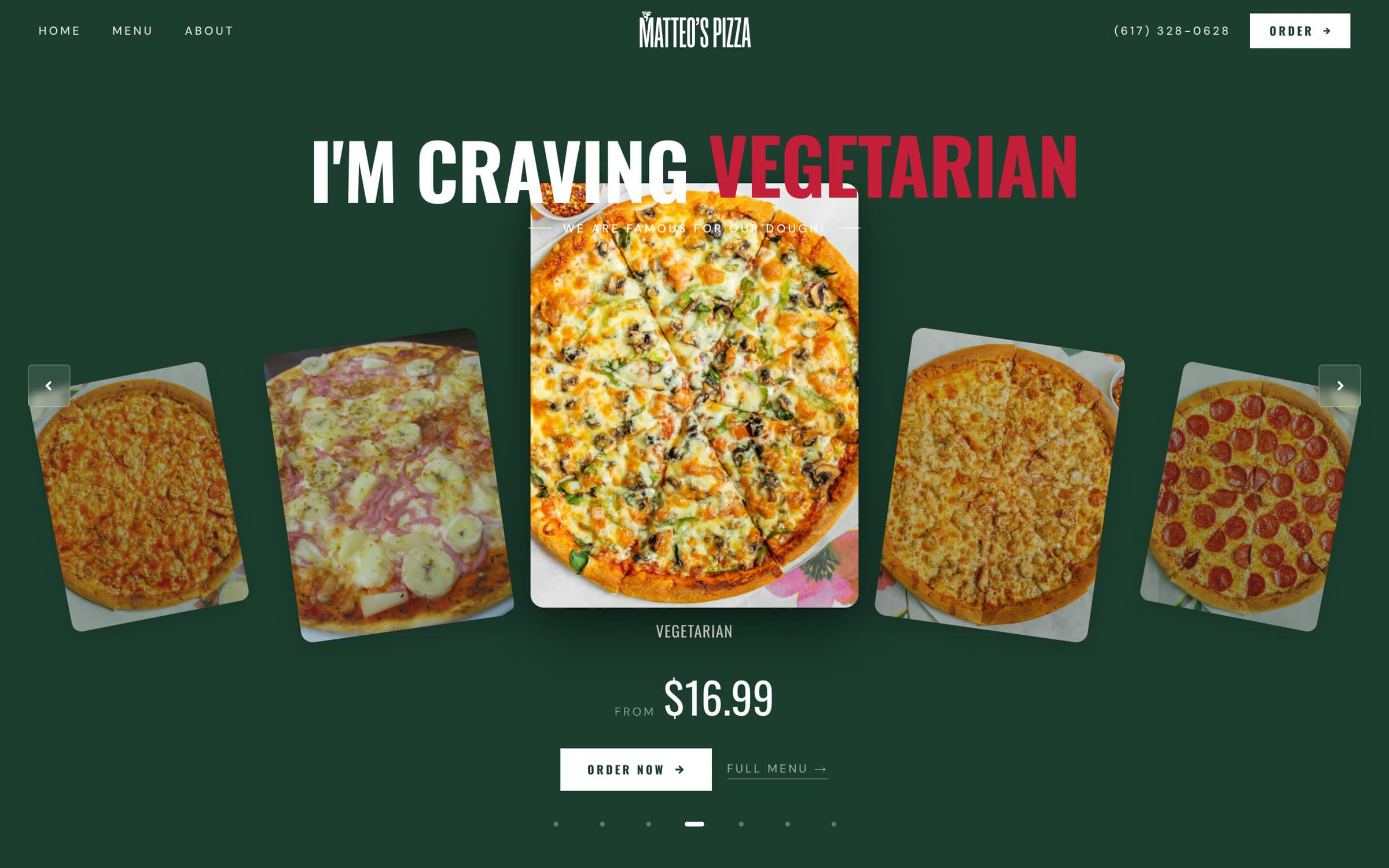 Matteo's Pizza & Subs homepage
