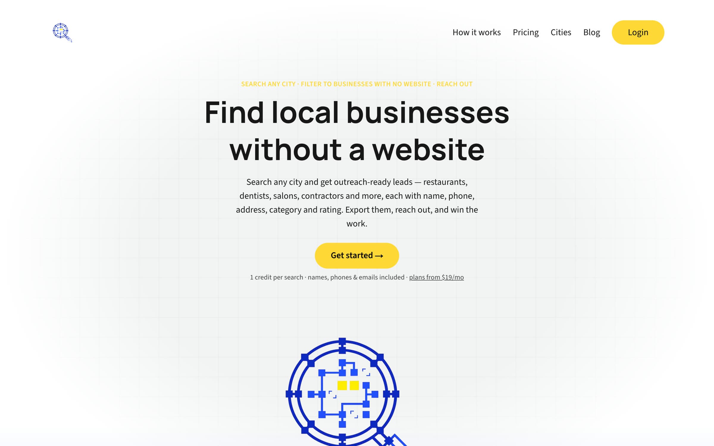 No-Site Search homepage