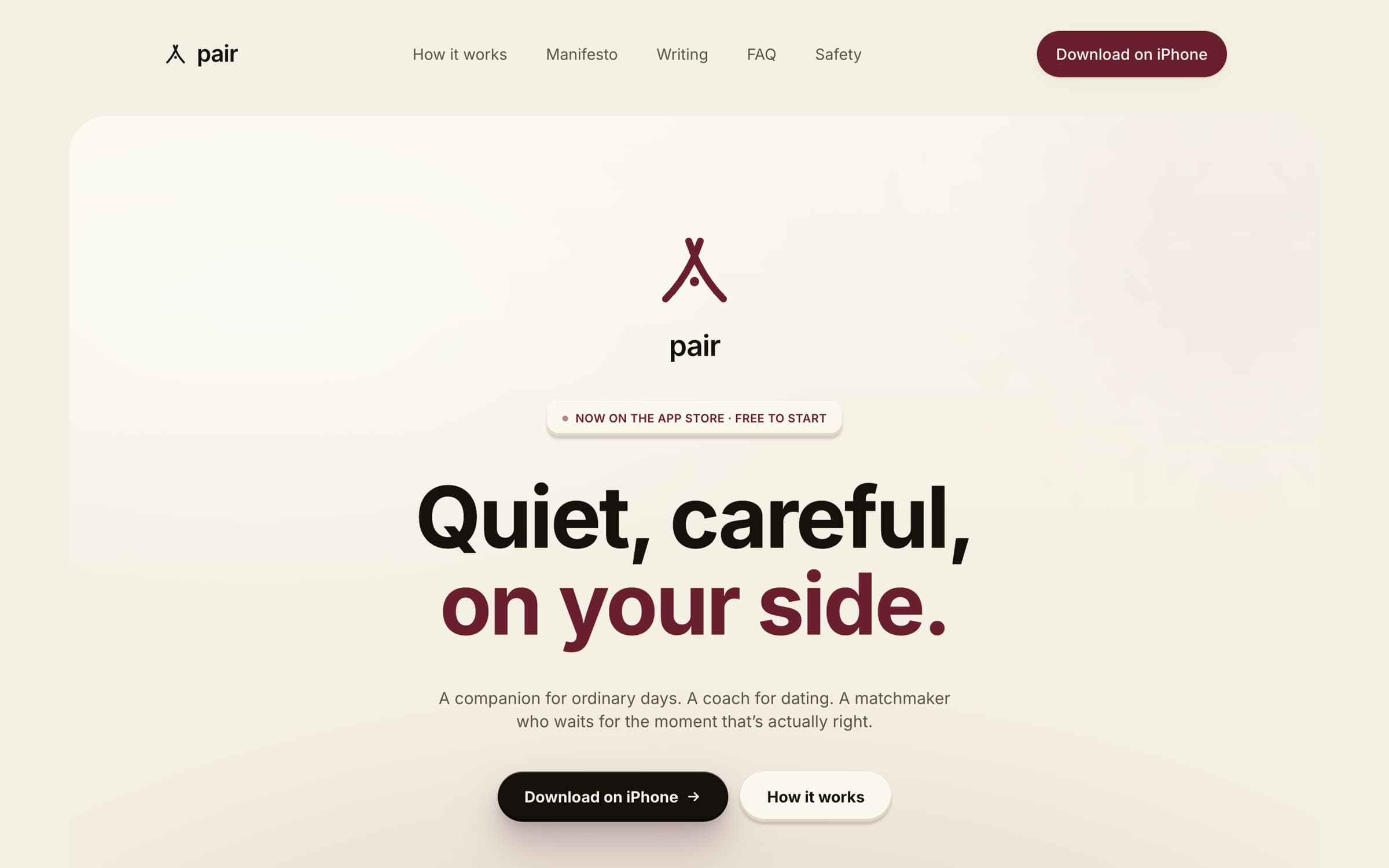 Pair homepage
