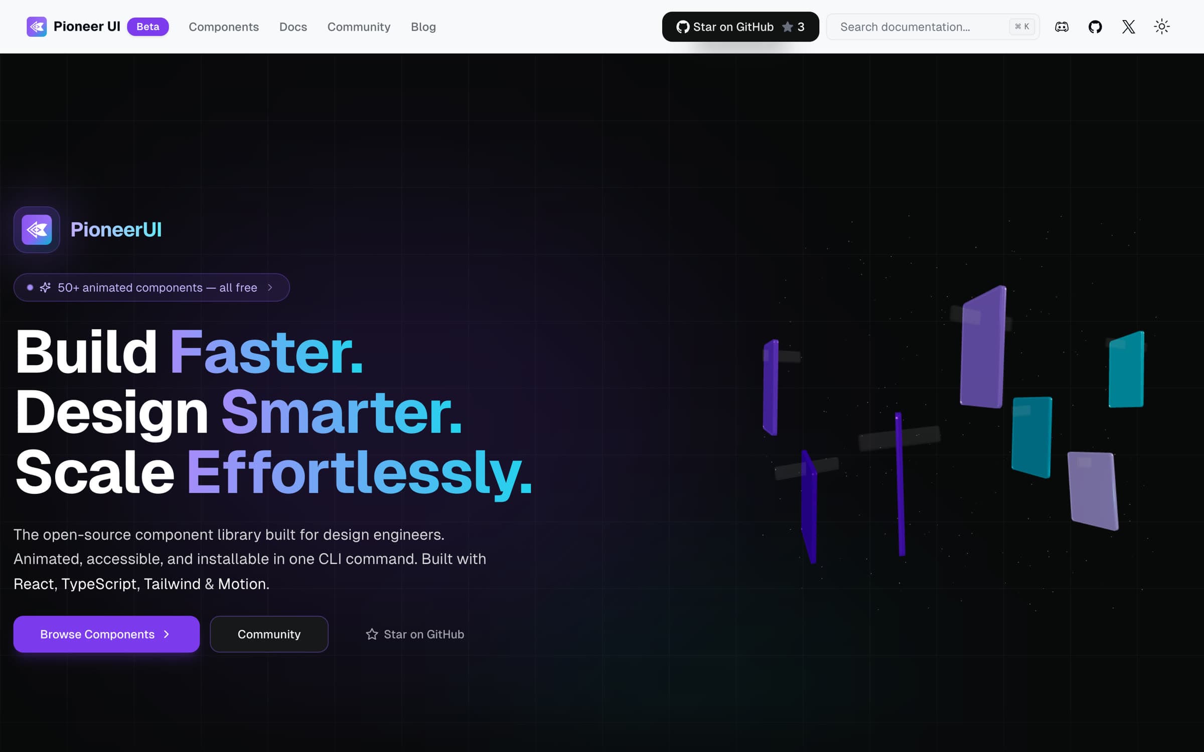 PioneerUI homepage